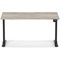 Air 1400mm Scalloped Edge Height Adjustable Desk, Black Leg, Grey Oak