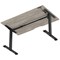 Air 1400mm Scalloped Edge Height Adjustable Desk, Black Leg, Grey Oak