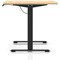 Air 1400mm Scalloped Edge Height Adjustable Desk, Black Leg, Maple