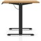 Air 1400mm Scalloped Edge Height Adjustable Desk, Black Leg, Oak