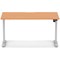 Air 1400mm Scalloped Edge Height Adjustable Desk, Silver Leg, Beech