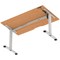 Air 1400mm Scalloped Edge Height Adjustable Desk, Silver Leg, Beech