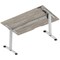 Air 1400mm Scalloped Edge Height Adjustable Desk, Silver Leg, Grey Oak