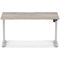 Air 1400mm Scalloped Edge Height Adjustable Desk, Silver Leg, Grey Oak