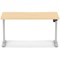 Air 1400mm Scalloped Edge Height Adjustable Desk, Silver Leg, Maple