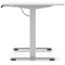 Air 1400mm Scalloped Edge Height Adjustable Desk, Silver Leg, White