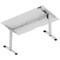 Air 1400mm Scalloped Edge Height Adjustable Desk, Silver Leg, White