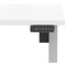 Air 1400mm Scalloped Edge Height Adjustable Desk, Silver Leg, White