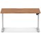 Air 1400mm Scalloped Edge Height Adjustable Desk, Silver Leg, Walnut