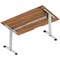 Air 1400mm Scalloped Edge Height Adjustable Desk, Silver Leg, Walnut