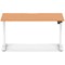 Air 1400mm Scalloped Edge Height Adjustable Desk, White Leg, Beech