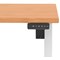 Air 1400mm Scalloped Edge Height Adjustable Desk, White Leg, Beech