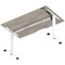 Air 1400mm Scalloped Edge Height Adjustable Desk, White Leg, Grey Oak
