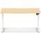 Air 1400mm Scalloped Edge Height Adjustable Desk, White Leg, Maple