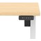 Air 1400mm Scalloped Edge Height Adjustable Desk, White Leg, Maple