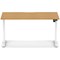 Air 1400mm Scalloped Edge Height Adjustable Desk, White Leg, Oak