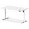 Air 1400mm Scalloped Edge Height Adjustable Desk, White Leg, White