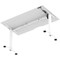 Air 1400mm Scalloped Edge Height Adjustable Desk, White Leg, White
