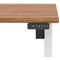 Air 1400mm Scalloped Edge Height Adjustable Desk, White Leg, Walnut