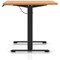 Air 1600mm Scalloped Edge Height Adjustable Desk, Black Leg, Beech