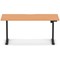 Air 1600mm Scalloped Edge Height Adjustable Desk, Black Leg, Beech