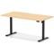 Air 1600mm Scalloped Edge Height Adjustable Desk, Black Leg, Maple