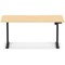 Air 1600mm Scalloped Edge Height Adjustable Desk, Black Leg, Maple