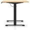 Air 1600mm Scalloped Edge Height Adjustable Desk, Black Leg, Maple