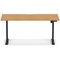 Air 1600mm Scalloped Edge Height Adjustable Desk, Black Leg, Oak