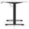 Air 1600mm Scalloped Edge Height Adjustable Desk, Black Leg, White