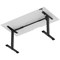 Air 1600mm Scalloped Edge Height Adjustable Desk, Black Leg, White