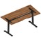 Air 1600mm Scalloped Edge Height Adjustable Desk, Black Leg, Walnut