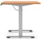 Air 1600mm Scalloped Edge Height Adjustable Desk, Silver Leg, Beech