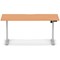 Air 1600mm Scalloped Edge Height Adjustable Desk, Silver Leg, Beech
