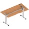 Air 1600mm Scalloped Edge Height Adjustable Desk, Silver Leg, Beech