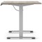 Air 1600mm Scalloped Edge Height Adjustable Desk, Silver Leg, Grey Oak