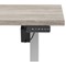 Air 1600mm Scalloped Edge Height Adjustable Desk, Silver Leg, Grey Oak