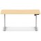 Air 1600mm Scalloped Edge Height Adjustable Desk, Silver Leg, Maple