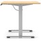 Air 1600mm Scalloped Edge Height Adjustable Desk, Silver Leg, Maple