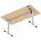 Air 1600mm Scalloped Edge Height Adjustable Desk, Silver Leg, Maple