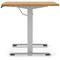 Air 1600mm Scalloped Edge Height Adjustable Desk, Silver Leg, Oak