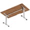 Air 1600mm Scalloped Edge Height Adjustable Desk, Silver Leg, Walnut