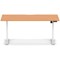 Air 1600mm Scalloped Edge Height Adjustable Desk, White Leg, Beech