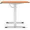 Air 1600mm Scalloped Edge Height Adjustable Desk, White Leg, Beech