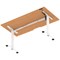 Air 1600mm Scalloped Edge Height Adjustable Desk, White Leg, Beech