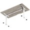Air 1600mm Scalloped Edge Height Adjustable Desk, White Leg, Grey Oak