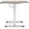 Air 1600mm Scalloped Edge Height Adjustable Desk, White Leg, Grey Oak