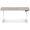 Air 1600mm Scalloped Edge Height Adjustable Desk, White Leg, Grey Oak