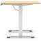 Air 1600mm Scalloped Edge Height Adjustable Desk, White Leg, Maple