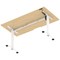 Air 1600mm Scalloped Edge Height Adjustable Desk, White Leg, Maple